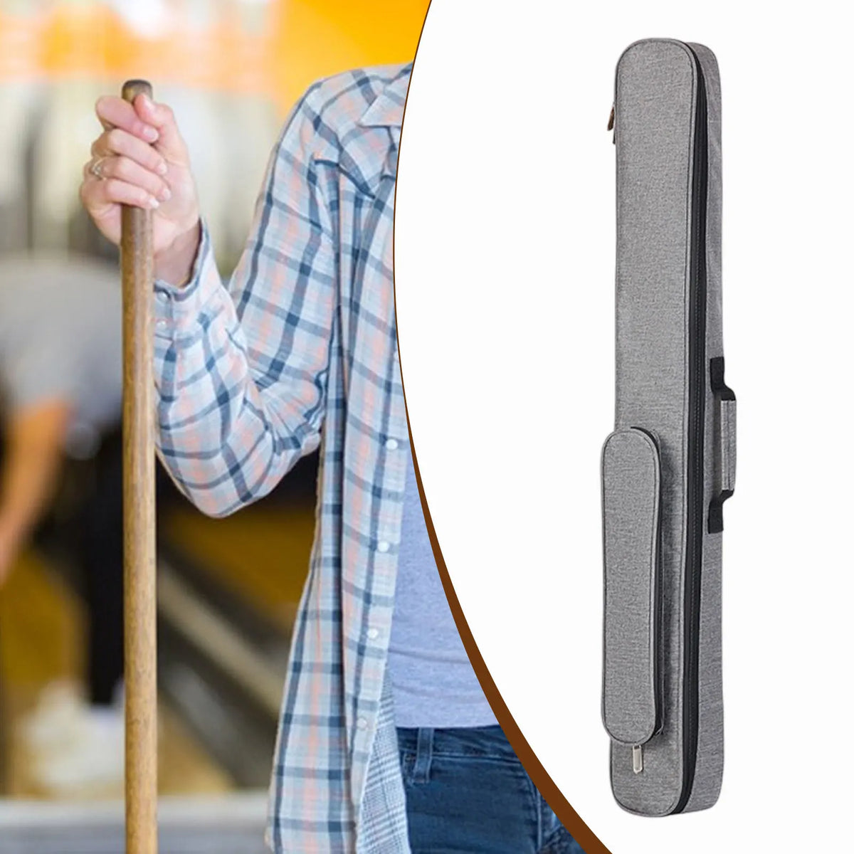 Billiards Pool Cue Case with Handle Storage Pouch for Club Traveling Outdoor,Portable Container Carrying for 2 Butts and 2 Shaft