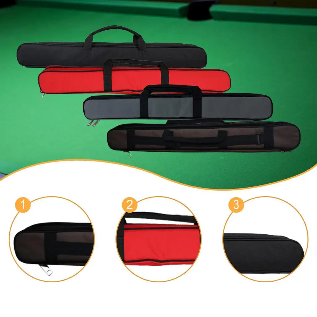 Pool Cue Case Portable Handle with Adjustable Shoulder Strap 2 Cues Capacity 1/2 club Jointed Pool Cue Protector Player Gift