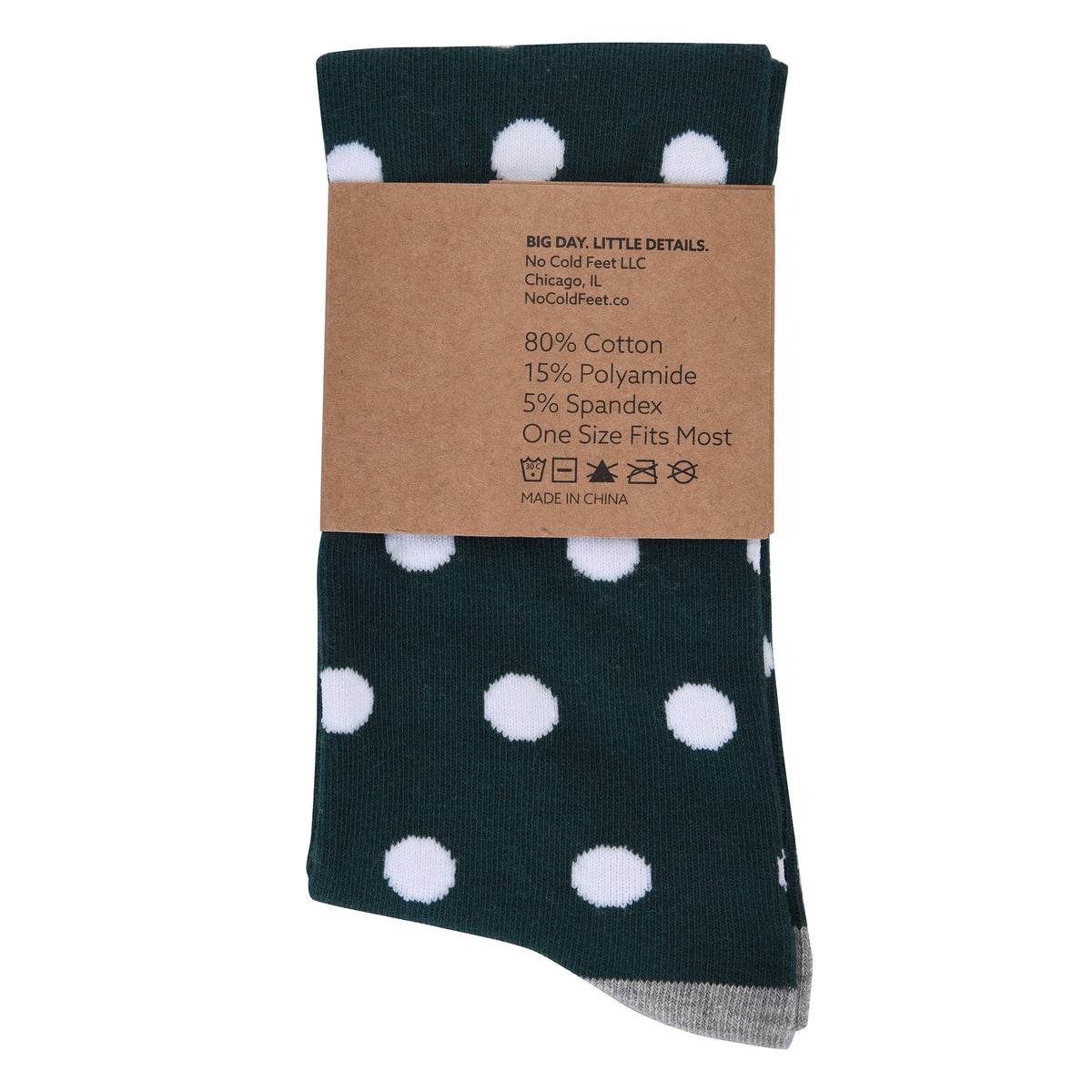 Emerald Green with White Polka Dot Socks