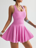 Mu Yao Foreign Trade High-Strength Yoga Suit One-Piece Short Skirt Anti-Exposure Running Sports Fitness Golf Tennis Skirt