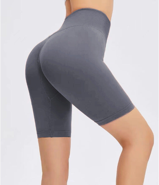 European and American Style Peach Hip Fitness Shorts Women's Sports Tight Hip Lifting Pants High Waist Seamless Yoga Shorts