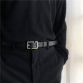 Internet Popular Casual Trousers Thin Belt Men's Korean Style Young Men's PU Leather Small Belt ns Style All-match Belt Decoration