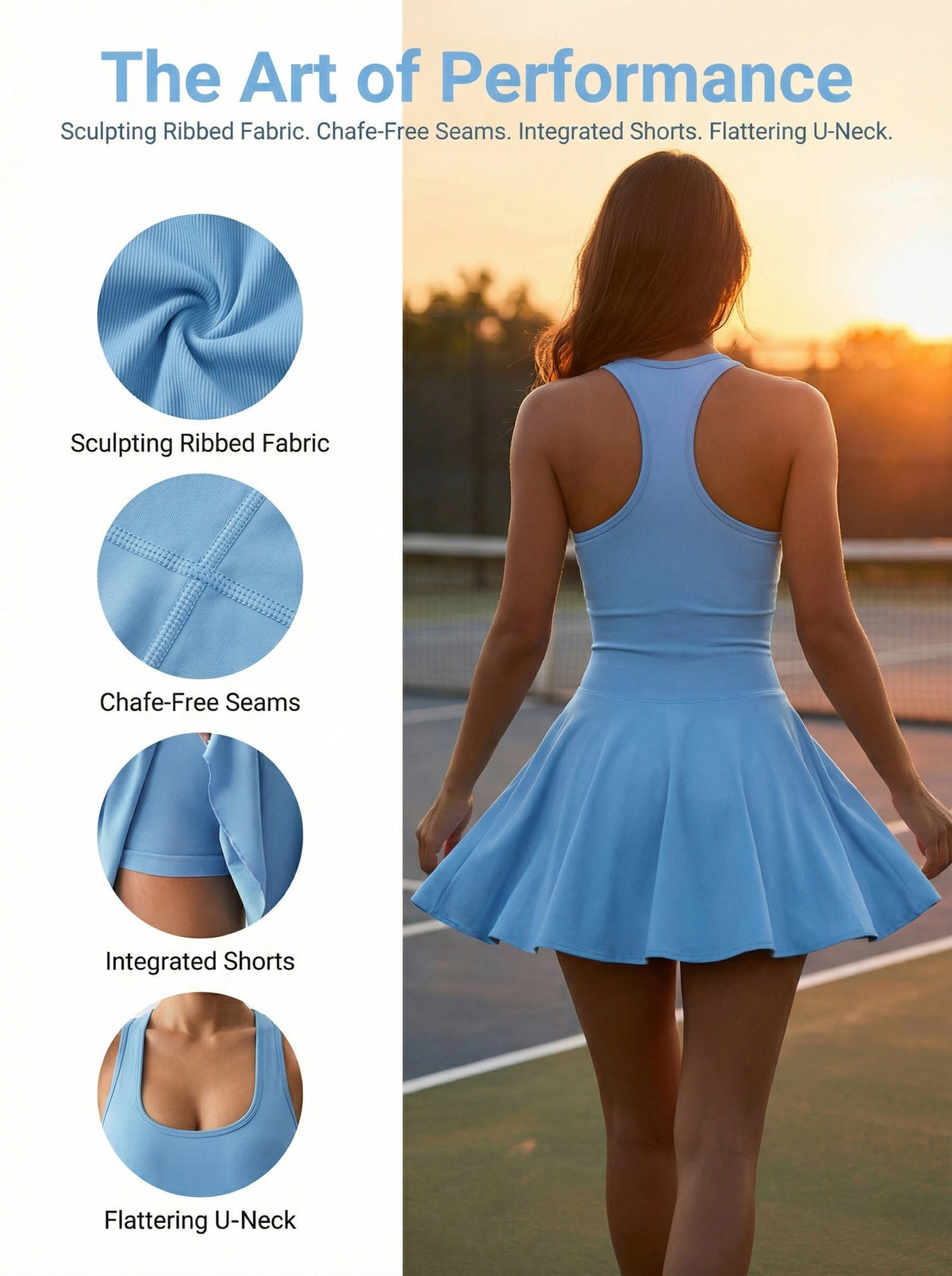 Mu Yao Foreign Trade High-Strength Yoga Suit One-Piece Short Skirt Anti-Exposure Running Sports Fitness Golf Tennis Skirt