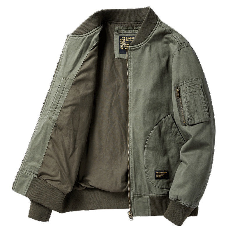 American Retro New Baseball Uniform Jacket Men's Autumn and Winter Bomber Jacket Men's Casual Workwear Top Men's Style