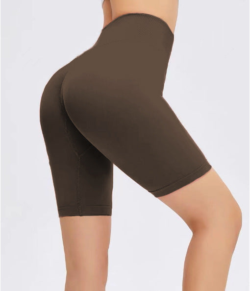 European and American Style Peach Hip Fitness Shorts Women's Sports Tight Hip Lifting Pants High Waist Seamless Yoga Shorts