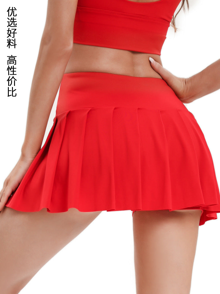Sun Protection and Anti-Exposure Running Sports Skirt Quick-Drying Fitness Yoga Tennis Skirt Pleated Badminton Golf Skirt