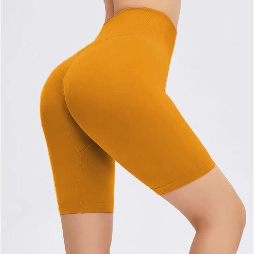 European and American Style Peach Hip Fitness Shorts Women's Sports Tight Hip Lifting Pants High Waist Seamless Yoga Shorts