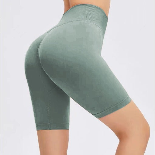 European and American Style Peach Hip Fitness Shorts Women's Sports Tight Hip Lifting Pants High Waist Seamless Yoga Shorts