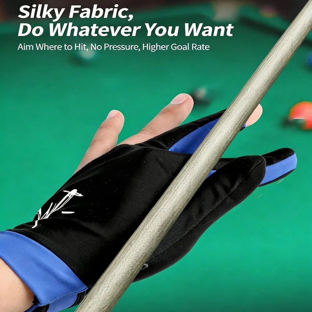 1Pc Polyester Fiber Billiards Gloves Breathable Wear-resistant Billiards Accessories Antiskid Thickening Three Finger Gloves