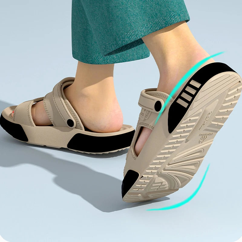 Men Slippers Summer EVA Soft-soled Platform Slides Sandals Indoor Outdoor Walking Beach Shoes Flip Flops Mens Home Shoes
