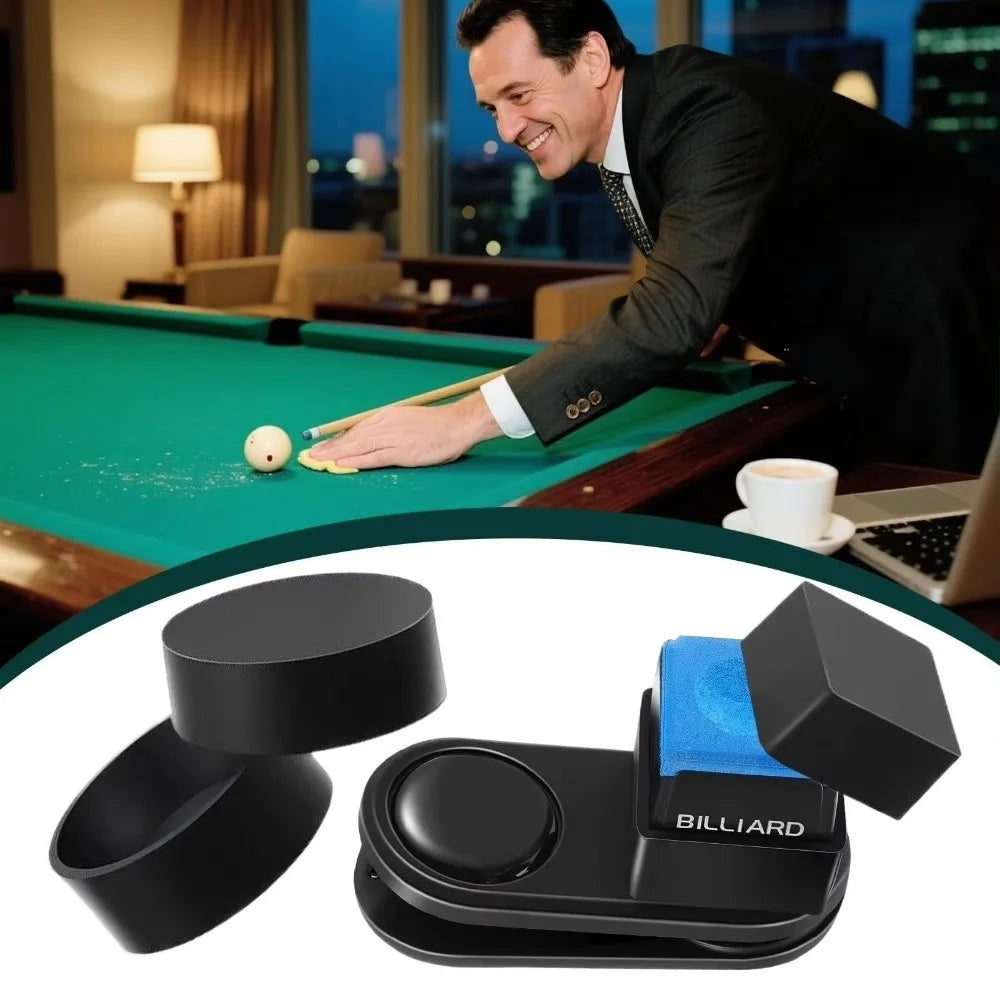 Magnetic Billiard Chalk Holder Leak-Proof Silent Billiard Cue Chalk Case with Clip Pool Cue Chalk Pouch Billiards Accessories