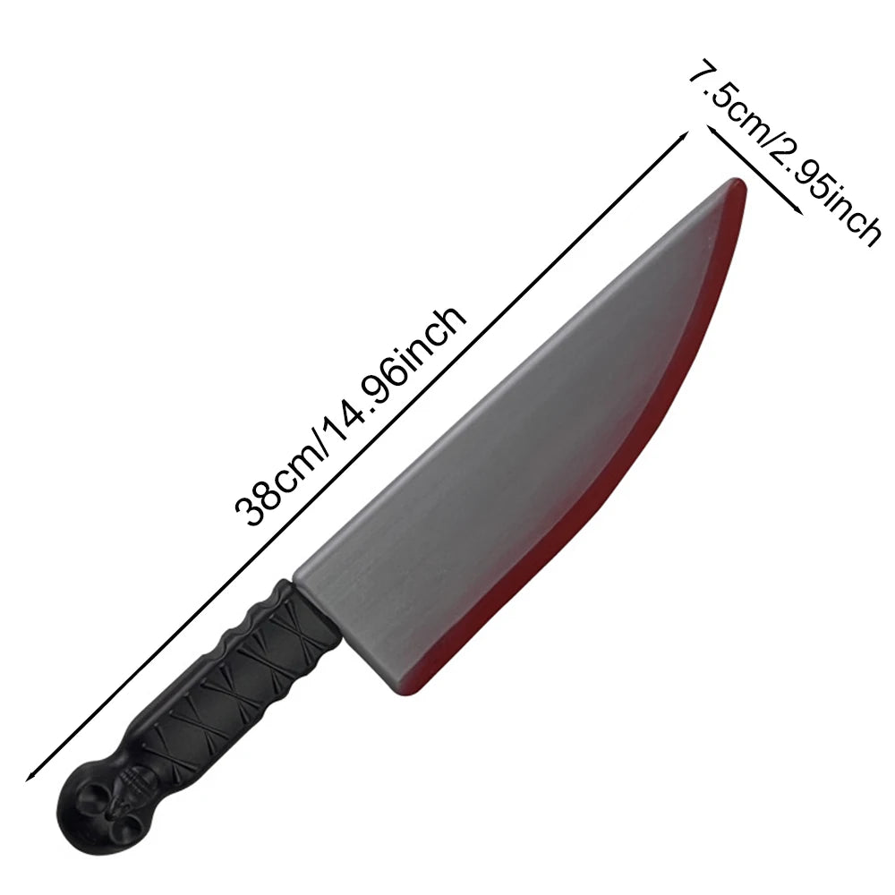 Halloween Decoration Faked Bloody Sharp Knife Props Horror Cosplay Plastic Toy Simulation Knife Halloween Party Supplies