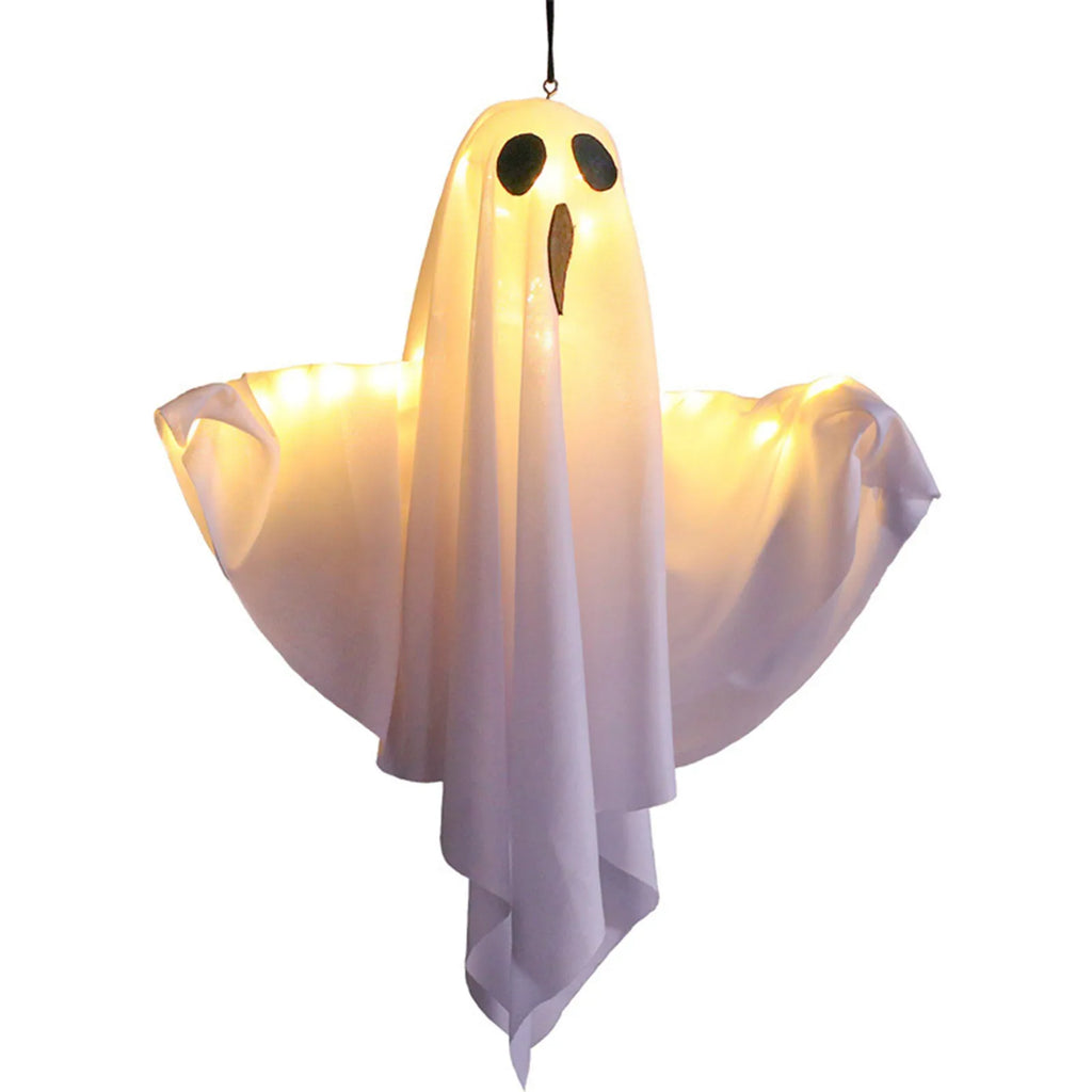 Halloween Ghost Hanging Decorations Halloween Hanging Light Up White Flying Ghosts Tree Window Wall Scary Ornament 50X40cm