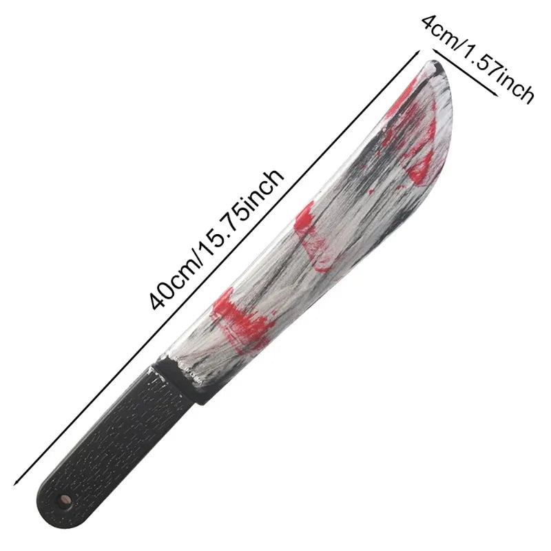 Halloween Decoration Faked Bloody Sharp Knife Props Horror Cosplay Plastic Toy Simulation Knife Halloween Party Supplies