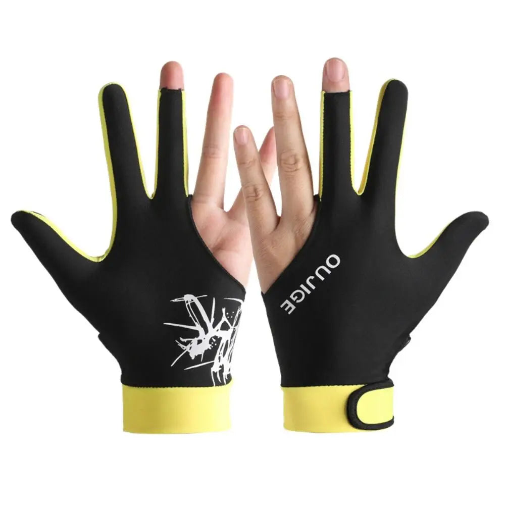 1Pc Polyester Fiber Billiards Gloves Breathable Wear-resistant Billiards Accessories Antiskid Thickening Three Finger Gloves