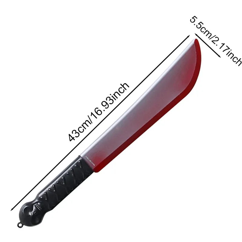 Halloween Decoration Faked Bloody Sharp Knife Props Horror Cosplay Plastic Toy Simulation Knife Halloween Party Supplies