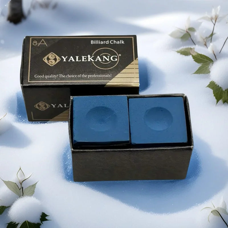 2-Pack Premium Hybrid Billiard Chalk Blue Non-Dusty Fine Texture for Maximum Grip And Control Ideal for Pool And Snooker
