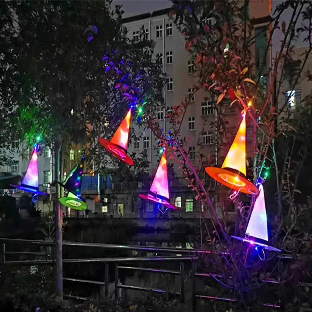 Halloween LED Luminous Witch Hat Glowing Witches Hat for Halloween Party Outdoor Yard Decor Glow In Dark Halloween Props Cosplay