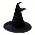 Halloween Crumpled Witch Hat Party, Witch Hat Black Velvet Witch Costume Makeup Accessories Hat Decorations