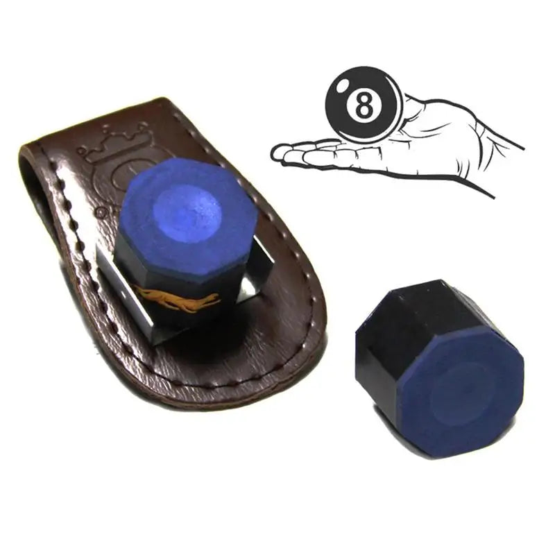 Professional Pool Billiards Accessories Leather Magnetic Billiard Chalk Holder Portable Chalk Leather Clip Powder Holder Bag