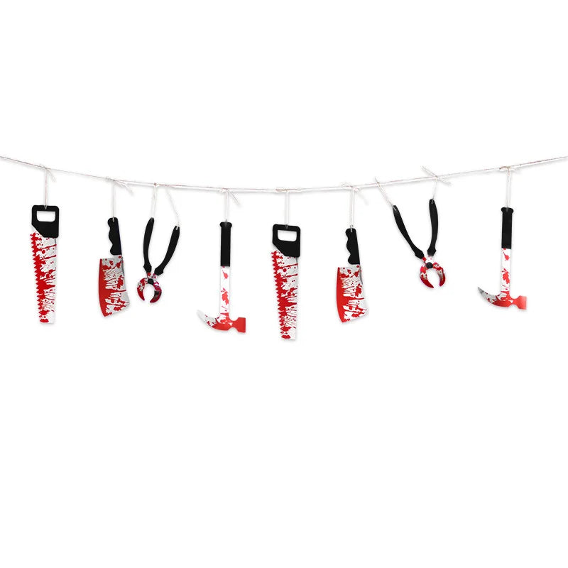 Halloween Decoration Horror House Bloody Weapons Garland Banner Halloween Bar Club Zombie Vampire Party Decorations Supplies