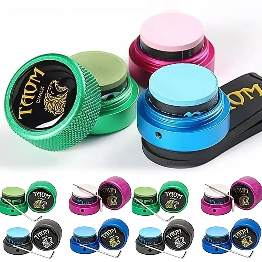 Magnetic Billiard Chalk Holder Rubber Leather Clip Portable Pool Billiards Powder Holder Bag Professional Accessories