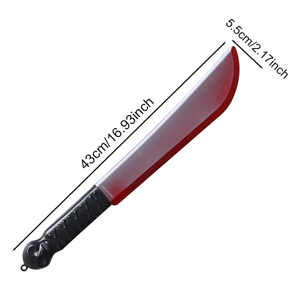Halloween Decoration Faked Bloody Sharp Knife Props Horror Cosplay Plastic Toy Simulation Knife Halloween Party Supplies