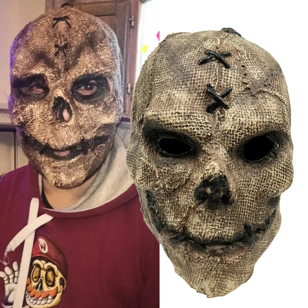 Halloween Horror Killer Skull Mask Cosplay Scary Skeleton Haunted House Outdoor Bar Latex Helmet Halloween Party Costume Props