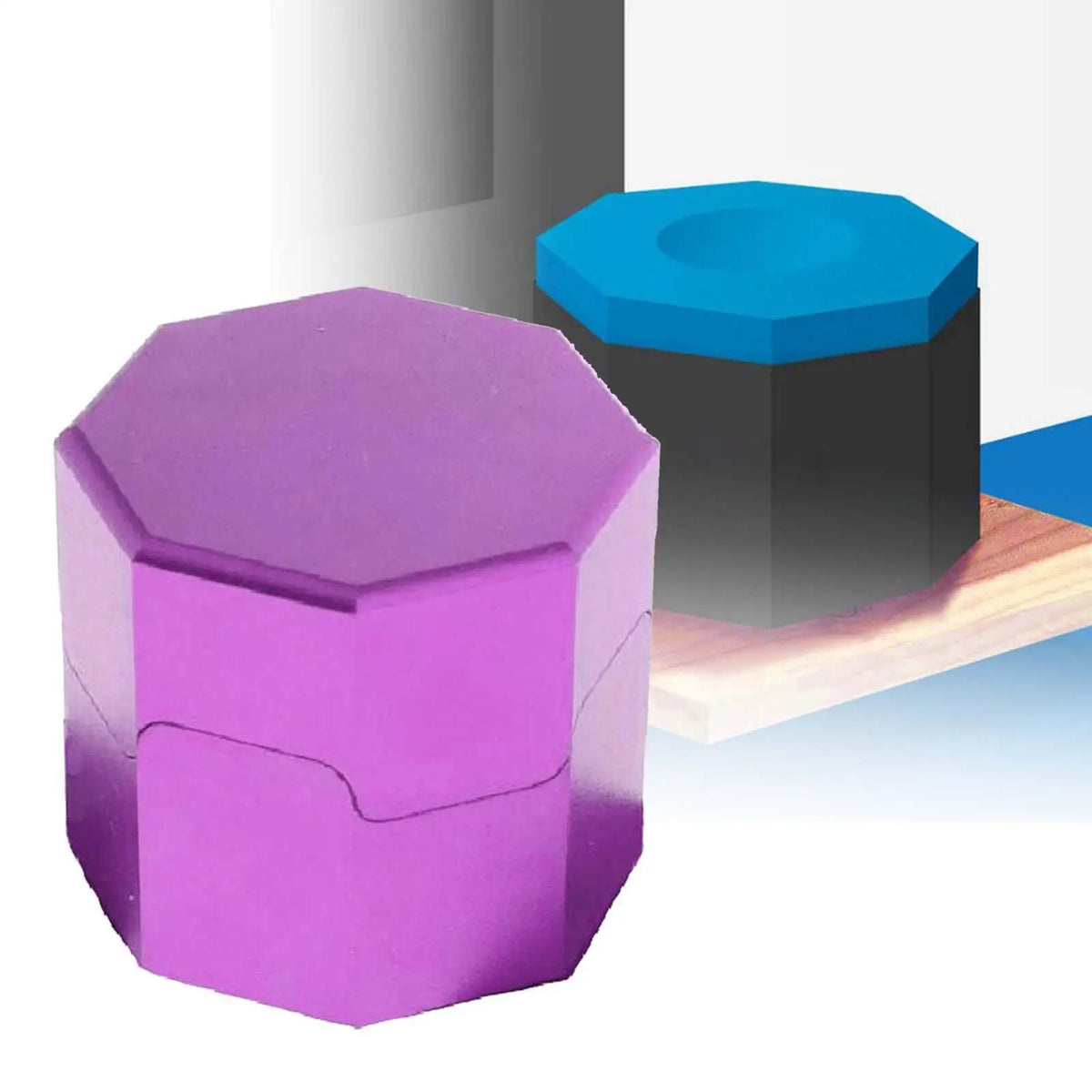 Billiard Cue Tip Chalk, Pool Chalk Holder, Pocket Octagonal Storage Box, Mini