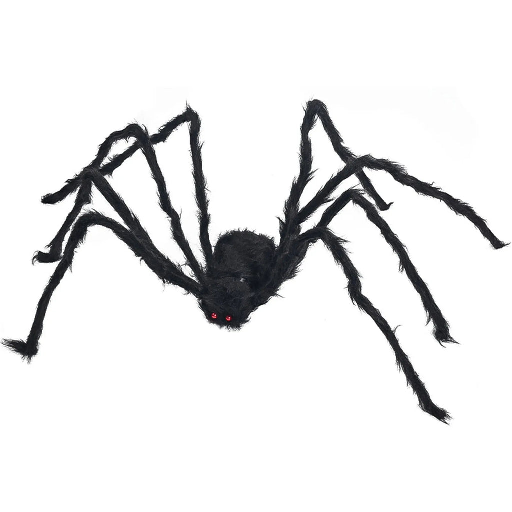 Halloween Spider Decoration Outdoor Black Soft Hairy Scary Spider Realistic Large Spider Props for Home Yard Party Decoration