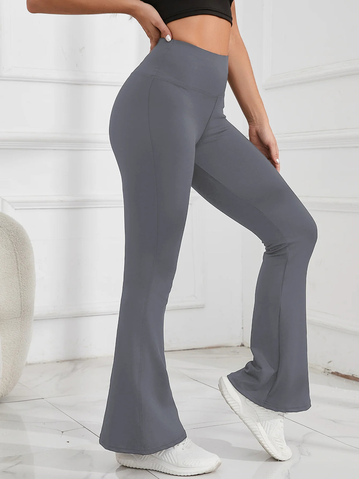 Women Wide-leg Loose Yoga Leggings Pant High Waist Hip Lift Breathable Flared Trousers Outdoor Running Gym Fitness Leggings