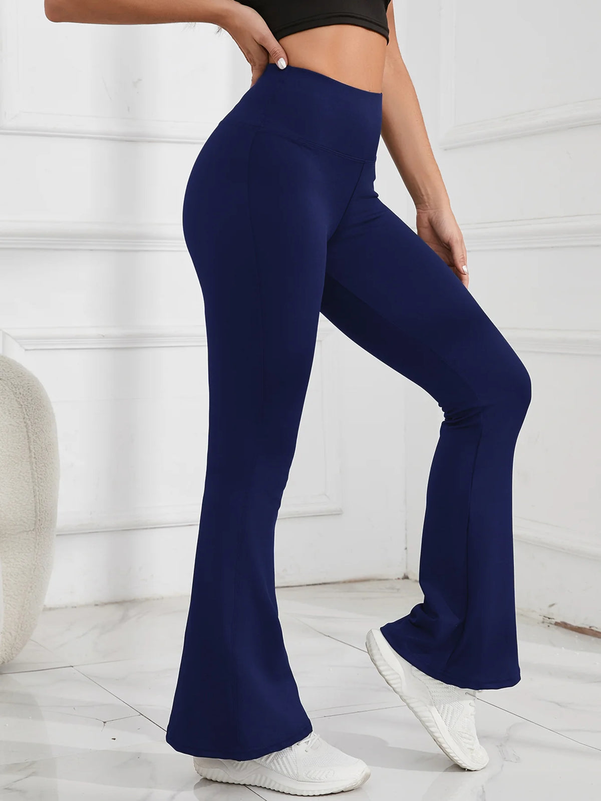 Women Wide-leg Loose Yoga Leggings Pant High Waist Hip Lift Breathable Flared Trousers Outdoor Running Gym Fitness Leggings
