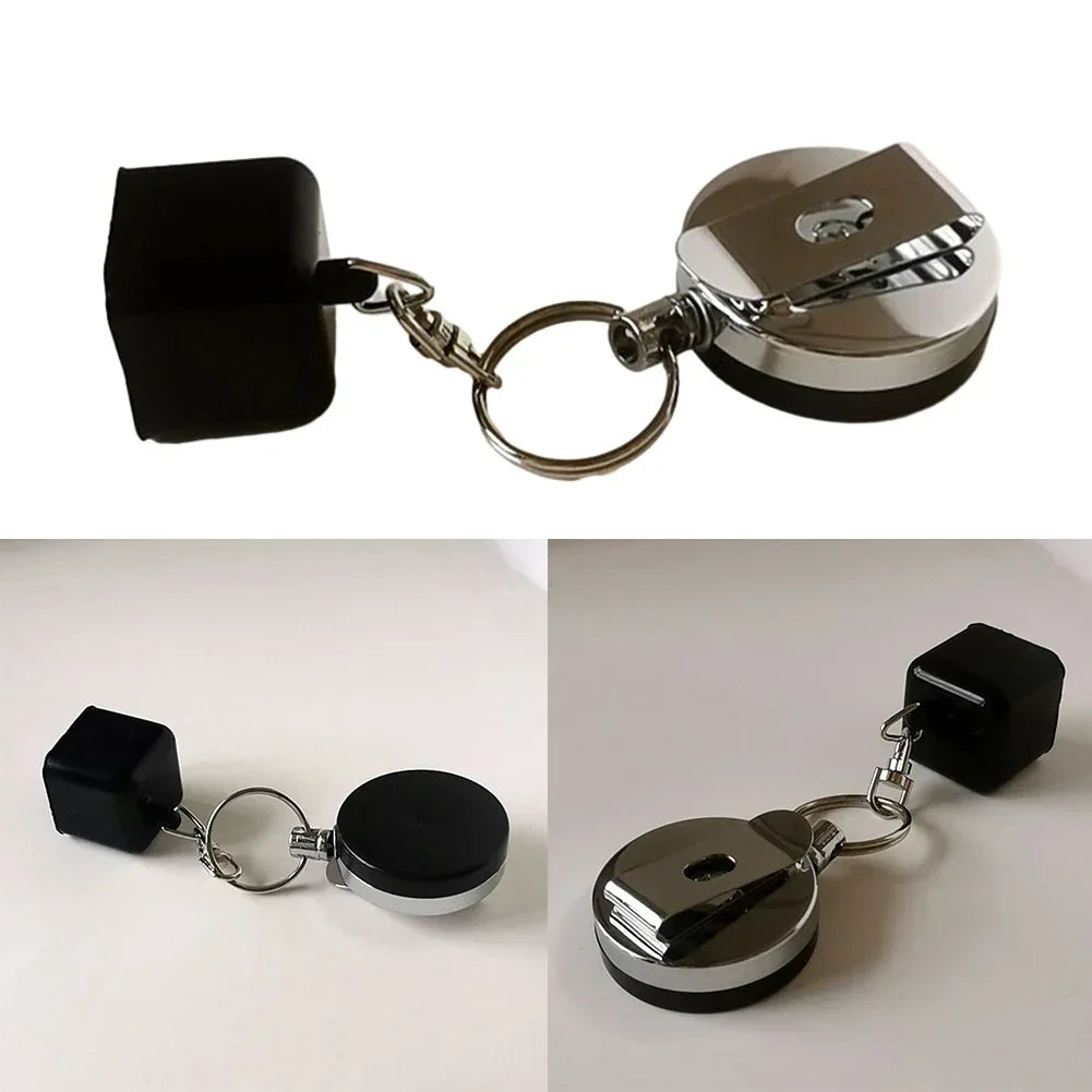 Billiard Telescoping Chalk Holder Snooker Pool Cue Chalk Holder Keychain Retractable Rope Chalks Holder With Mounting Clip