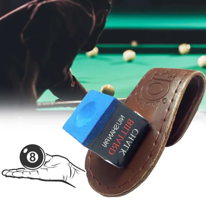 Professional Pool Billiards Accessories Leather Magnetic Billiard Chalk Holder Portable Chalk Leather Clip Powder Holder Bag