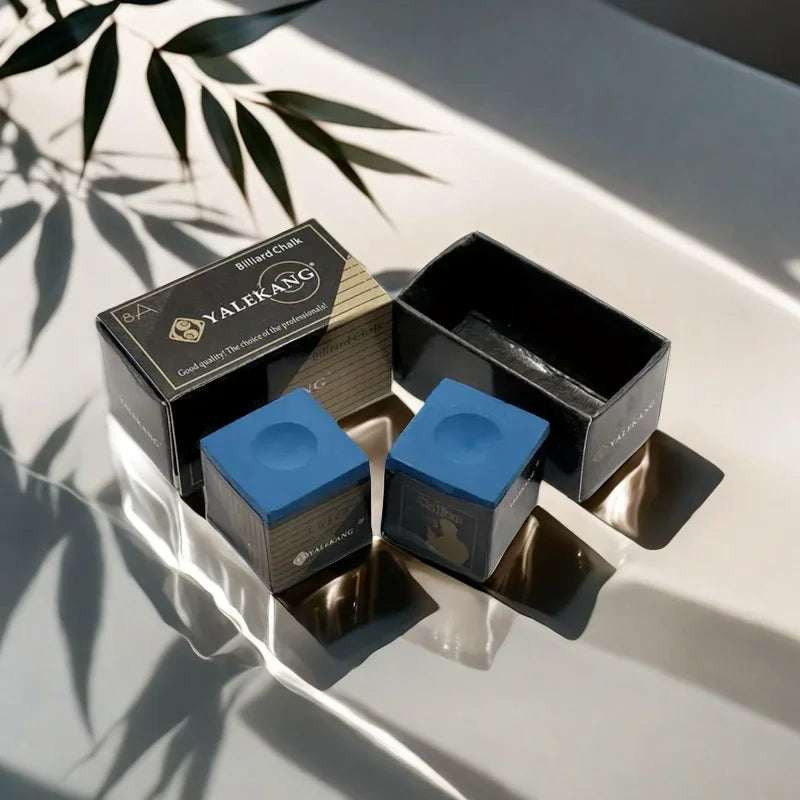 2-Pack Premium Hybrid Billiard Chalk Blue Non-Dusty Fine Texture for Maximum Grip And Control Ideal for Pool And Snooker