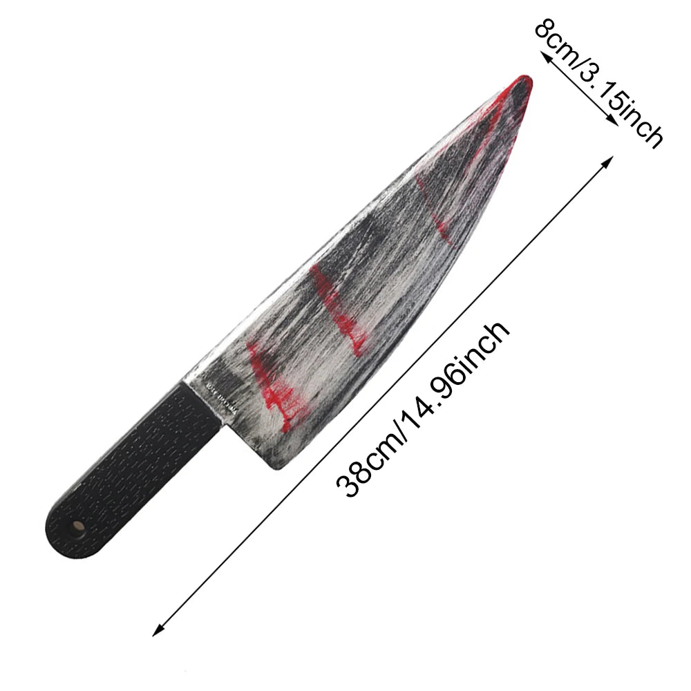 Halloween Decoration Faked Bloody Sharp Knife Props Horror Cosplay Plastic Toy Simulation Knife Halloween Party Supplies