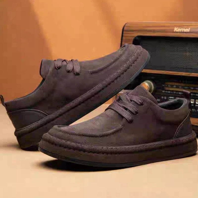 Men's Shoes Are Fashionable Brown Casual Shoes Made of Durable Suede Material Comfortable Walking Shoes Suitable for Daily Wear