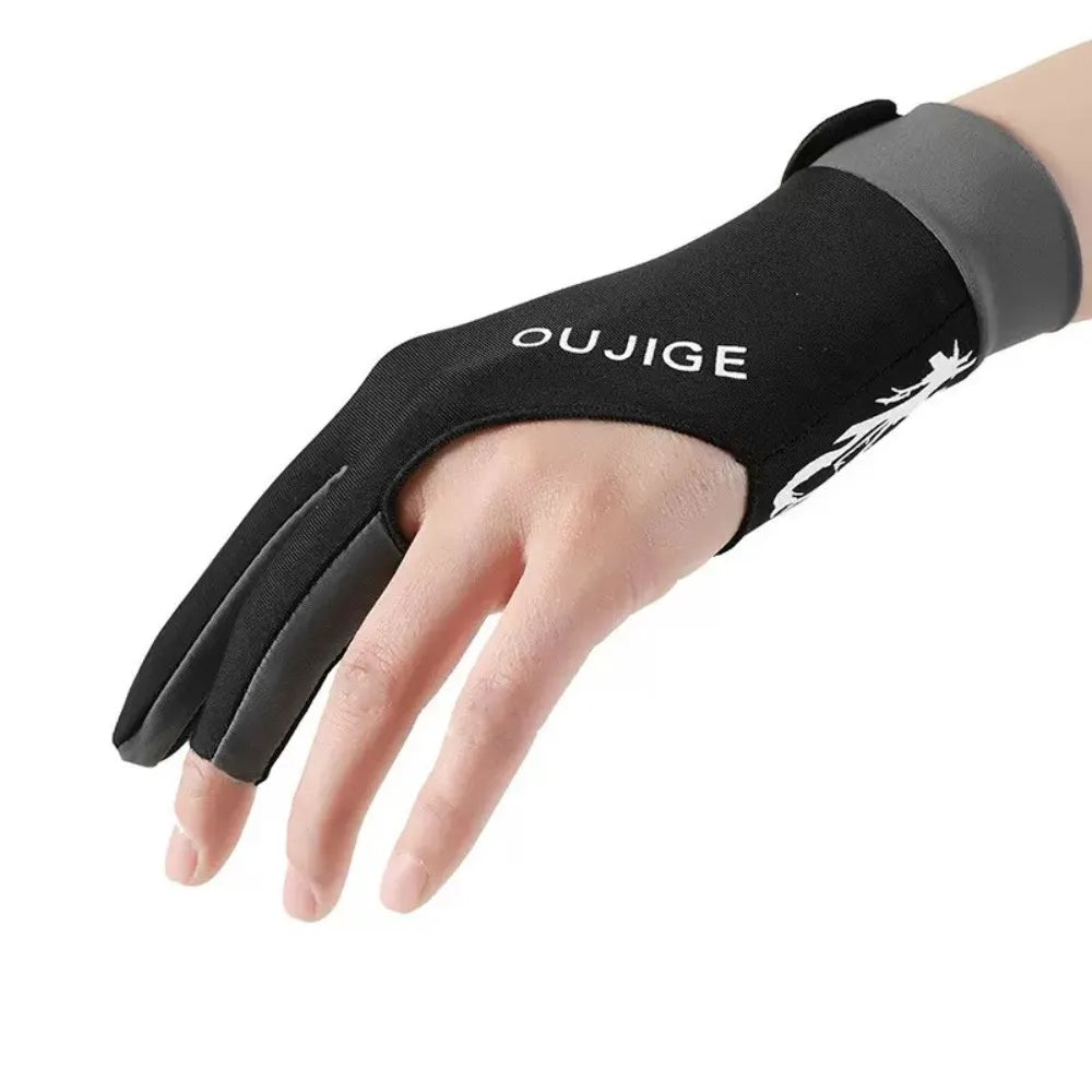 1Pc Polyester Fiber Billiards Gloves Breathable Wear-resistant Billiards Accessories Antiskid Thickening Three Finger Gloves