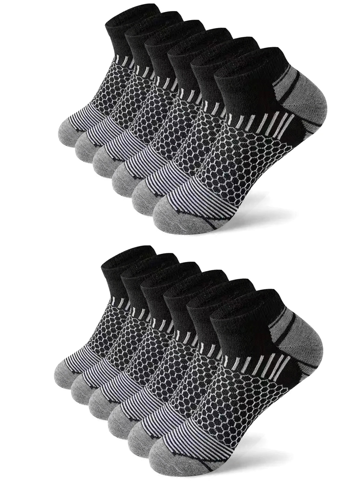 12Pairs High Qualit Athletic Socks Men's Ankle Socks Running Cyclling Waist Honeycomb Design And Firm Sports Leisure Socks Gifts