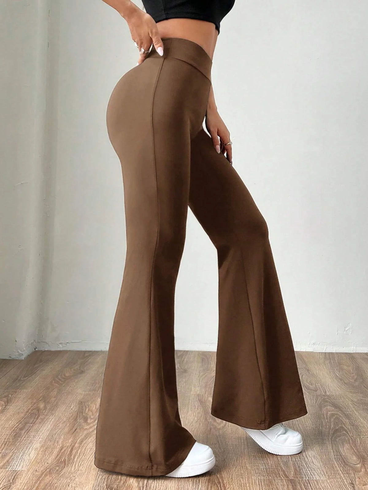 Women Wide-leg Loose Yoga Leggings Pant High Waist Hip Lift Breathable Flared Trousers Outdoor Running Gym Fitness Leggings