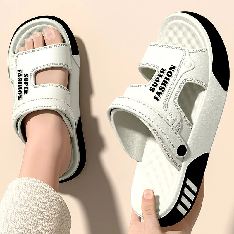Men Slippers Summer EVA Soft-soled Platform Slides Sandals Indoor Outdoor Walking Beach Shoes Flip Flops Mens Home Shoes