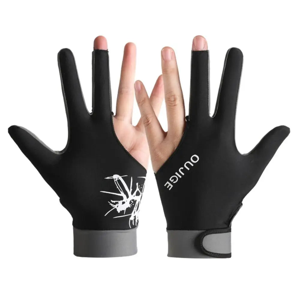1Pc Polyester Fiber Billiards Gloves Breathable Wear-resistant Billiards Accessories Antiskid Thickening Three Finger Gloves