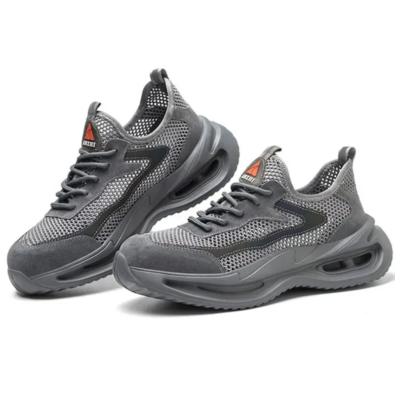 Mens Safety Shoes Anti Smashing Anti Puncture Steel Toe Shoe Durable Mesh Breathable Work Boots Lightweight Summer Shoes for Men