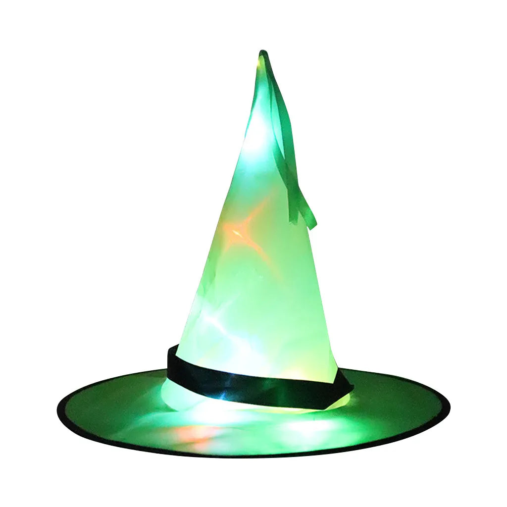 Halloween LED Luminous Witch Hat Glowing Witches Hat for Halloween Party Outdoor Yard Decor Glow In Dark Halloween Props Cosplay