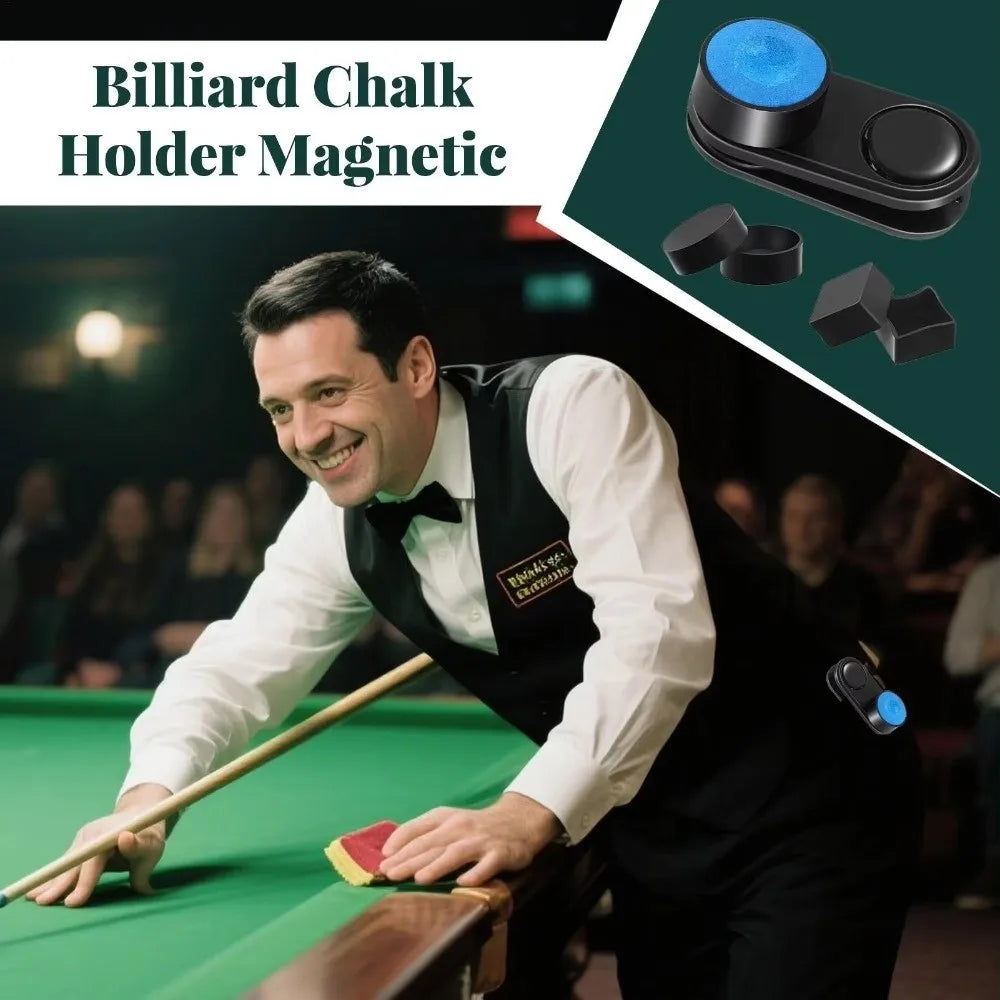 Magnetic Billiard Chalk Holder Leak-Proof Silent Billiard Cue Chalk Case with Clip Pool Cue Chalk Pouch Billiards Accessories