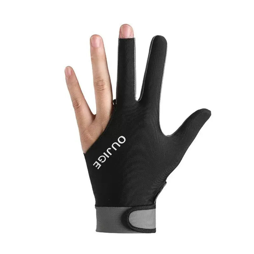 1Pc Polyester Fiber Billiards Gloves Breathable Wear-resistant Billiards Accessories Antiskid Thickening Three Finger Gloves