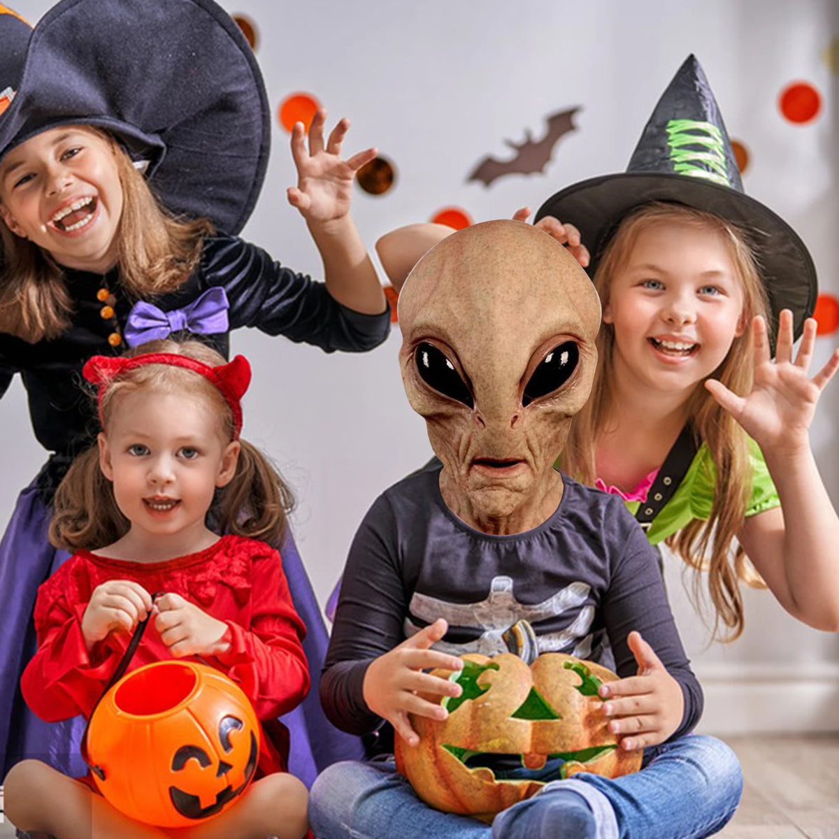 Alien Funny Mask Latex Alien Mask Props Realistic Creepy Halloween Masks for Halloween Carnival Costume Party Props