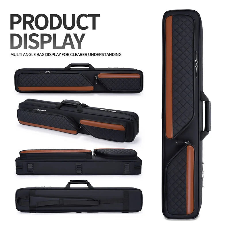 Pool Cue Bag 1 or 2 Cue Capacity Waterproof Oxford Fabric Lightweight Dustproof with Shoulder Strap For Snooker Tournament