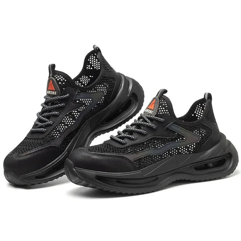 Mens Safety Shoes Anti Smashing Anti Puncture Steel Toe Shoe Durable Mesh Breathable Work Boots Lightweight Summer Shoes for Men