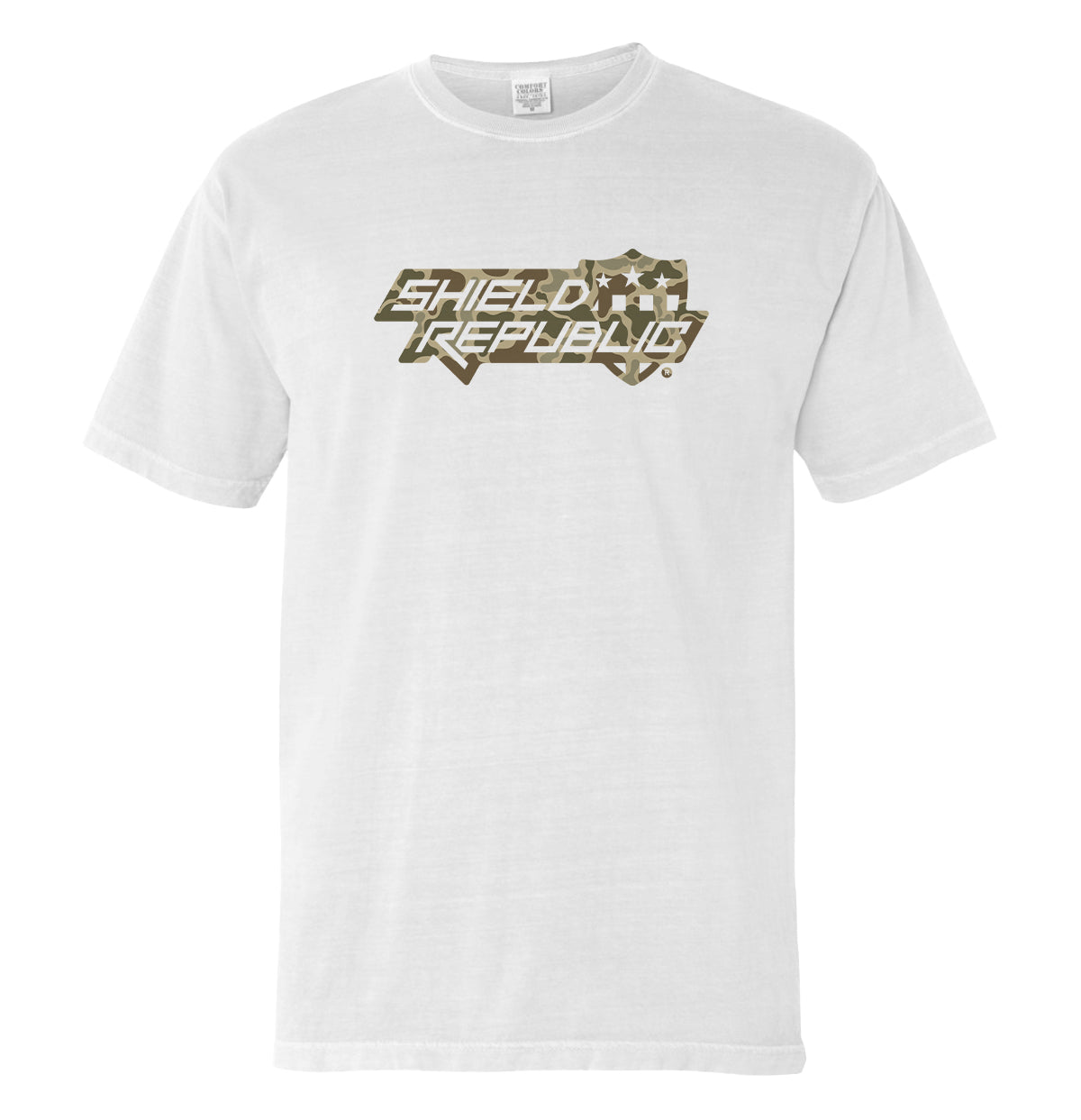 Shield Republic Duck Camo Stacked Logo (Front)